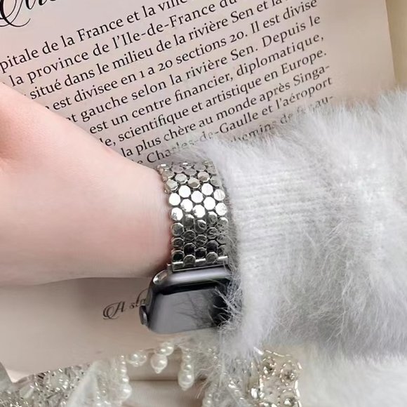 NEW Silver Adjustable Luxury Stainless Steel Strap band For Apple Watch - Picture 2 of 8